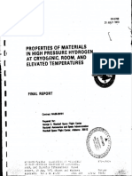 Properties of Materials in High Pressure Hydrogen at Cryogenic, Room, and Elevated Temperatures