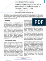 A Comparative Study On Intelligence of Class X Students of Tribal and Non-Tribal Students in Lakhimpur District, Assam