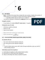 IGCSE Chemistry - UNIT 6 - MOLE