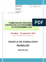 Modules Formation Contractuels 2019 - FranЗais 2nd Cycle