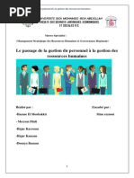 Le Passage de La Gestion Du Personnel À La Gestion Des Ressources Humaines