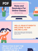 Blue and Pink Colored People Illustrations Classroom Rules and Online Etiquette Education Presentation