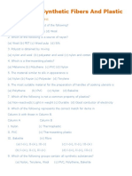 Chapter 3: Synthetic Fibers and Plastic: Multiple Choice Questions