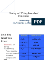 Naming and Formula Writing