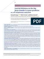 Endometrial Thickness On The Day of Embryo Transfer Is A Poor Predictor of IVF Treatment Outcome