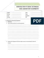 Experiment 1 Introduction To Basic Technique and Laboratory Equipments