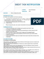 Year 10 Science Assessment Task 42020 Notification