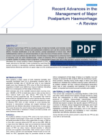 Recent Advances in The Management of Major Postpartum Haemorrhage - A Review