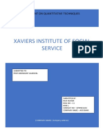 Xaviers Institute of Social Service: Assignment On Quantitative Techniques