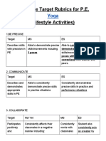 Yoga Unit Rubrics