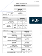 Engine Electrical System General Information Specifications