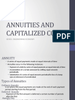 Annuities and Capitalized Cost: Ge301: Engineering Economy