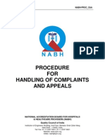 Procedure FOR Handling of Complaints and Appeals: Nabh-Proc - C&A