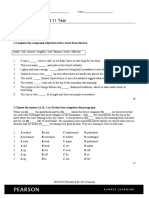 Gold Preliminary Unit 11 Test: Name - Class