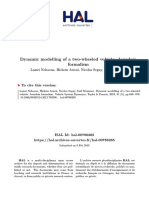 Dynamic Modelling of A Two-Wheeled Vehicle: Jourdain Formalism