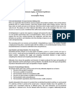 Summary of Demand, Supply, and Market Equilibrium