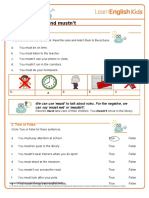 Modals - Must and Mustn't: 1. Match Them Up!