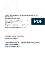 To Design A Clamper Circuit Design.: Components Required