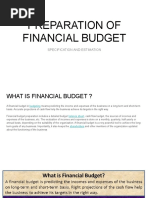 Preparation of Financial Budget