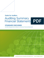 Guide For Auditors - Auditing Summary Financial Statements STANDARD DISCUSSED