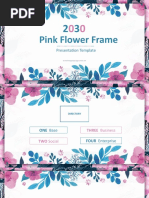 Pink Flower Frame Template