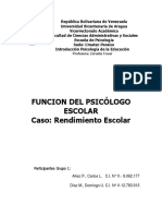 PAPEL DEL PSICOLOGO EDUCATIVO (Rendimiento Escolar) - GRUPO 1