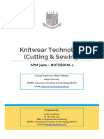 Knitwear Technology (Cutting & Sewing) - APM 7402 - Note Book-1