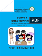 Survey Questionnaire: Self-Learning Kit