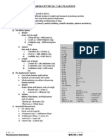 Pharmaceutical Analysis: PHARMACEUTICAL CALCULATIONS: 1) Systems of Measurement A) The Metric System Gram: Unit of Weight