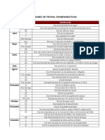 Calendario de Fechas Conmemorativas