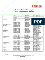 Product List of Biochemistry Reagents For HITACHI and Olympus Machines