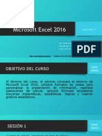 Microsoft Excel 2016 SESION 1