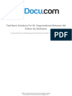 Test Bank Solutions For M Organizational Behavior 4th Edition by Mcshane