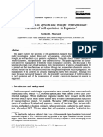 Multivoicedness in Speech and Thought Representation" The Case of Self-Quotation in Japanese