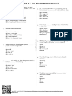 639 - English Grammar MCQ Test With Answers Advanced 12