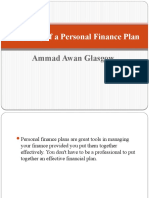 Ammad Awan Glasgow - Outlining of A Personal Finance Plan