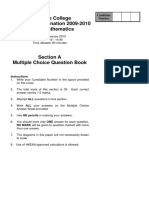 La Salle College Mid-Year Examination 2009-2010 Form 2 Mathematics