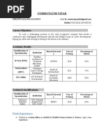 Curriculum Vitae: Career Objective