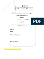 Phy1999-Introduction To Innovative Projects Winter Semester 2020-21 Slot: Tc2 Faculty: Krishnamoorthi C, PHD CNR, Vit