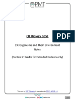 Summary Notes - Topic 19 Organisms and Their Environment - CAIE Biology IGCSE