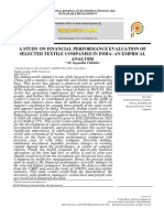 A Study On Financial Performance Evaluation of Selected Textile Companies in India: An Emprical Analysis