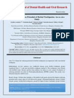 Evaluation of Redox Potential of Herbal Toothpastes: An In-Vitro Study