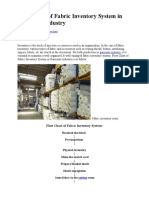 Flow Chart of Fabric Inventory System in Garments Industry