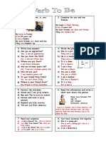 Verb Be Worksheet