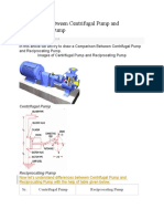 Comparison Between Centrifugal Pump and Reciprocating Pump