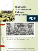 Reading The "Proclamation of Philippine Independence"