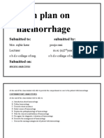 Lesson Plan On Shock and Haemorrhage