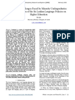 Language Challenges Faced by Minority Undergraduates: An Exploration of The Sri Lankan Language Policies On Higher Education