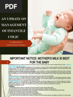 An Update On Management of Infantile Colic: Dr. Sathyamoorthy M Associate Professor of Pediatrics