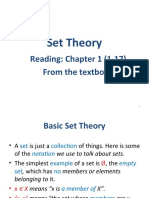 Set Theory: Reading: Chapter 1 (1-17) From The Textbook